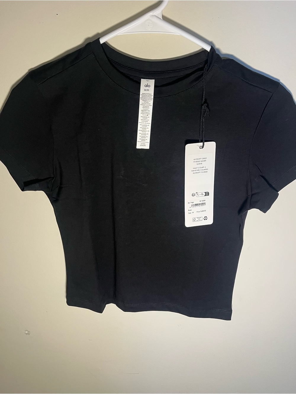 ALO Yoga Black Short Sleeve Crop Top